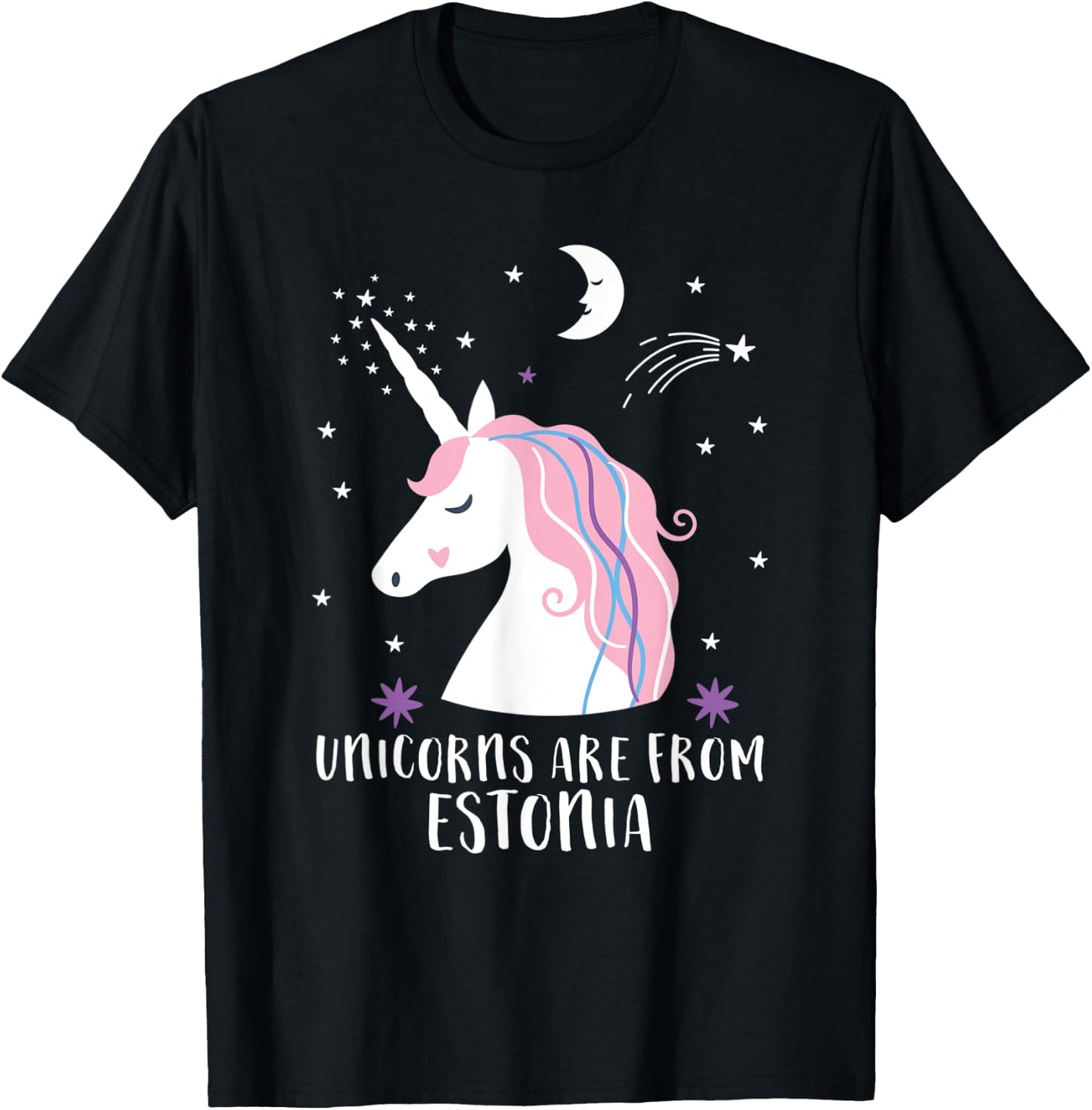 Unicorns Are From Estonia Funny Home Country Estonian Pride T-Shirt - T-Shirt | Black