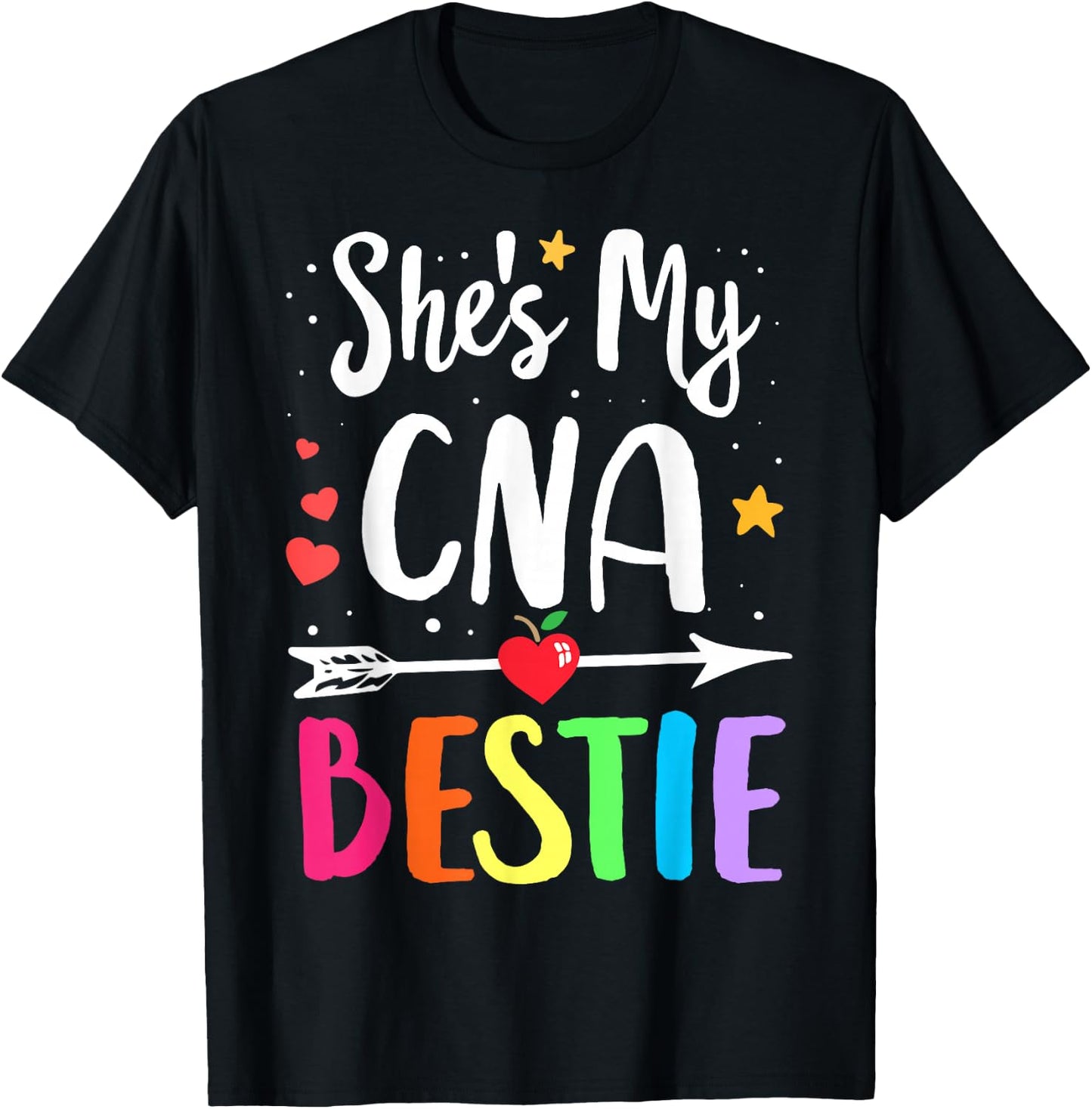 Matching Best Friends She's my CNA Bestie Nurse Bestie T-Shirt - T-Shirt | Black