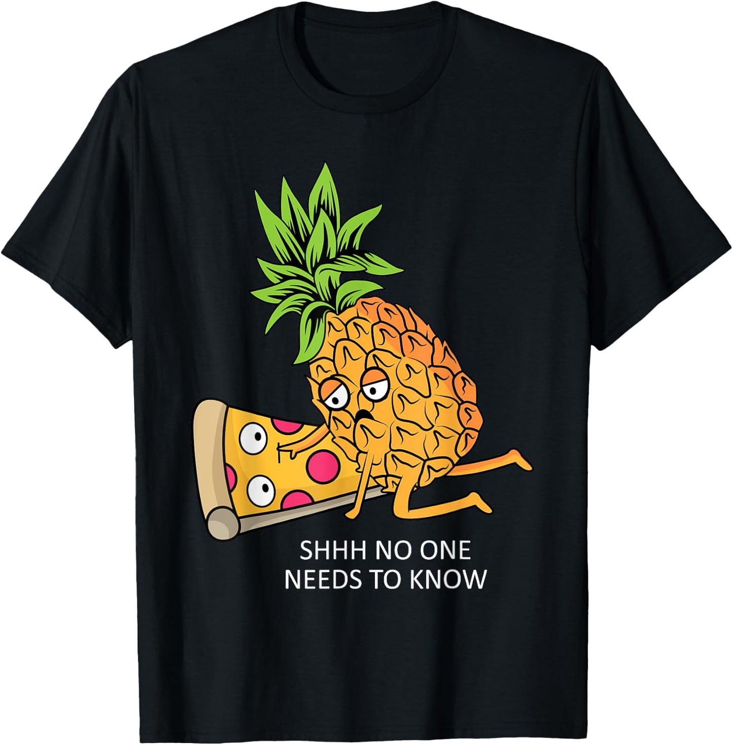 Pineapple Belongs on Pizza Lover Funny Food Pun T-Shirt - T-Shirt | Black