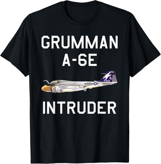 Grumman A-6E Intruder Military Navy Airplane T-Shirt - T-Shirt | Black