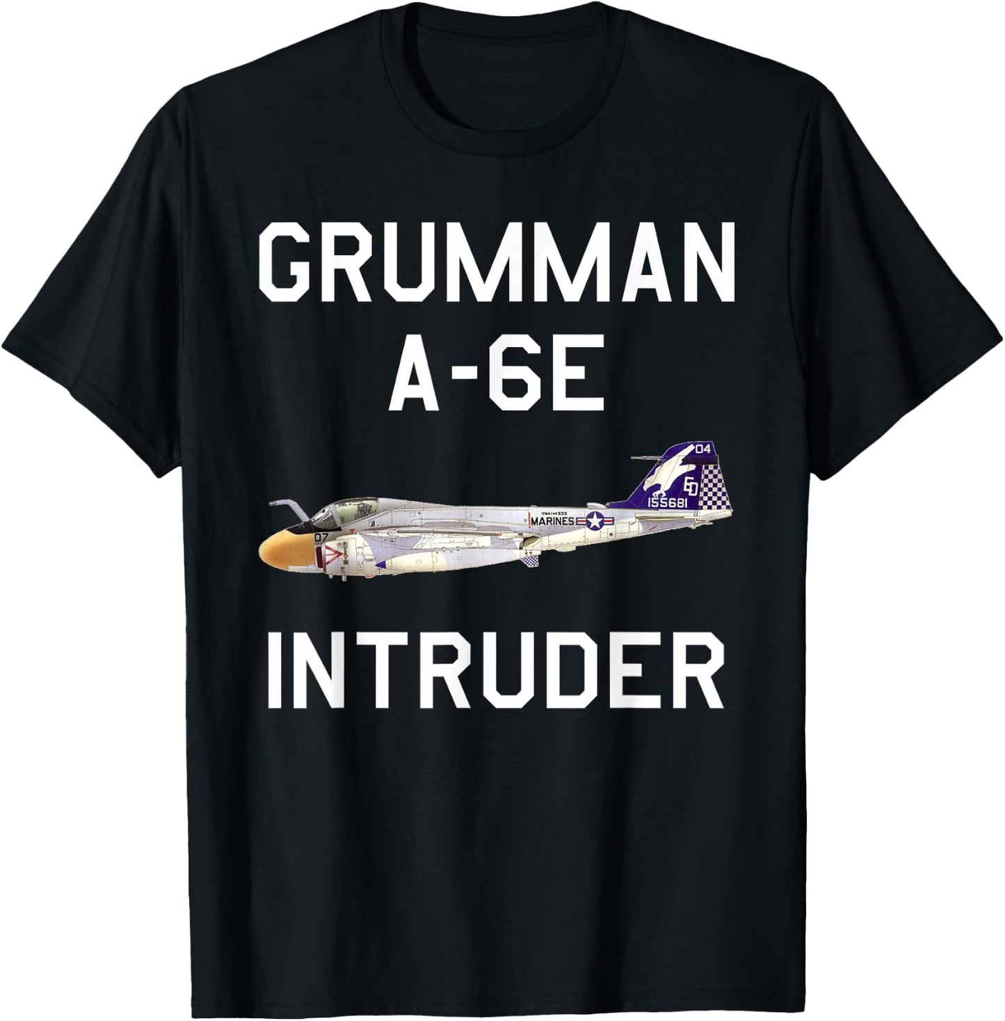 Grumman A-6E Intruder Vintage Aviation Gift T-Shirt - T-Shirt | Black