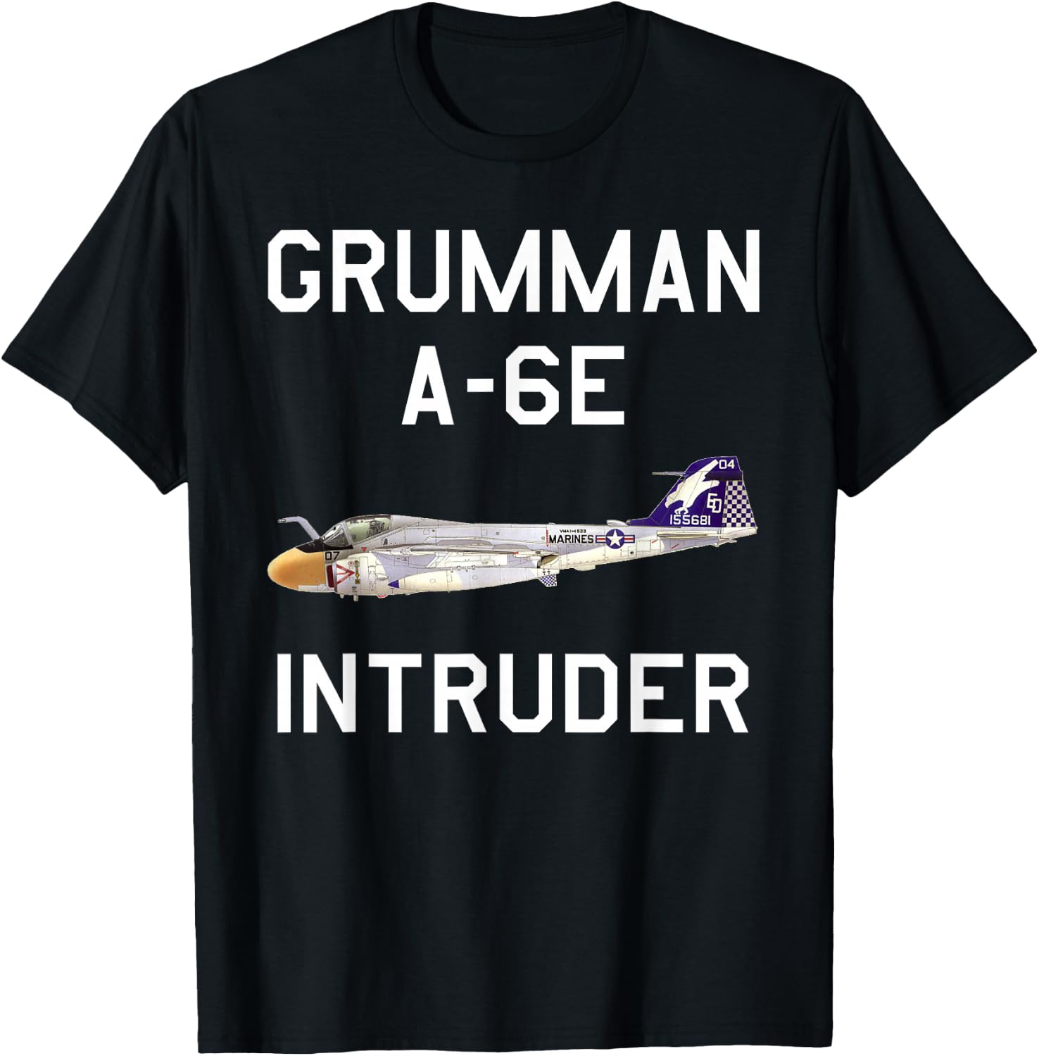 Grumman A-6E Intruder Vintage Aviation Gift T-Shirt - T-Shirt | Black