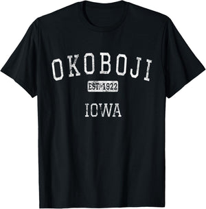 Okoboji Iowa IA Vintage T-Shirt - T-Shirt | Black
