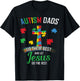 Autism Dad Son Father Autistic Kid Awareness Jesus Christian T-Shirt - T-Shirt | Black