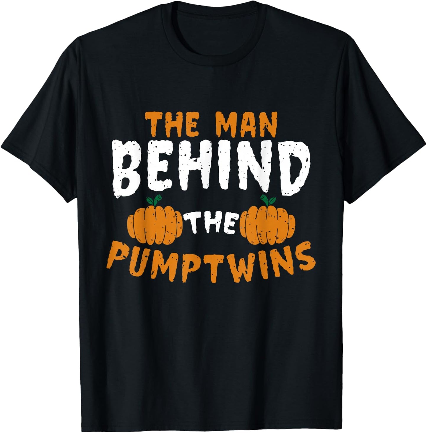 Halloween Twin Pregnancy Expecting Pumpkin Costume T-Shirt - T-Shirt | Black