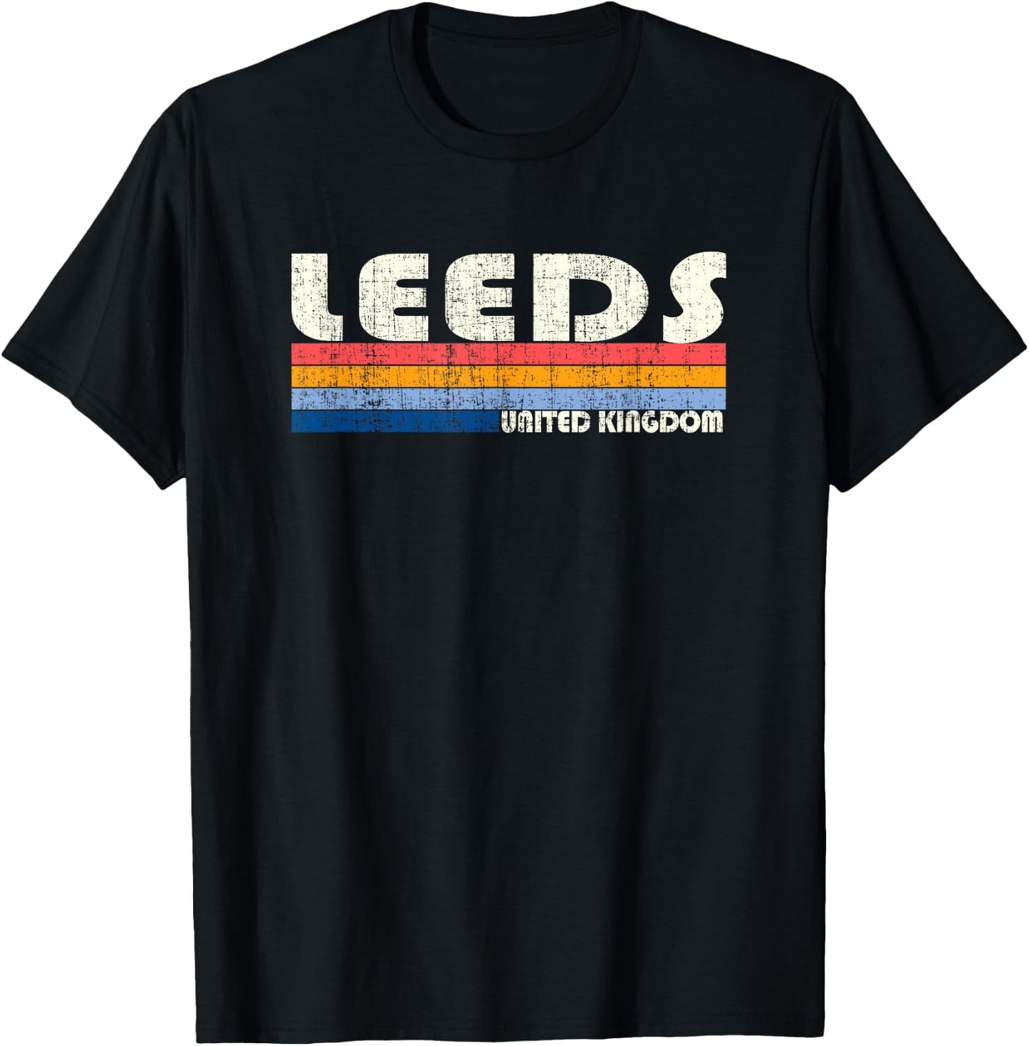 Retro Vintage 70s 80s Style Leeds, United Kingdom T-Shirt - T-Shirt | Black