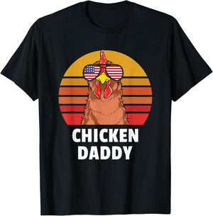 Chicken Daddy Farmer Chicken Lover T-Shirt - T-Shirt | Black