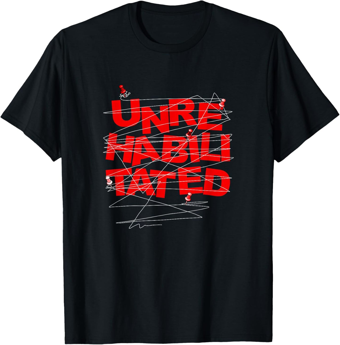 Red Color Unrehabilitated Red Graphic T-Shirt - T-Shirt | Black