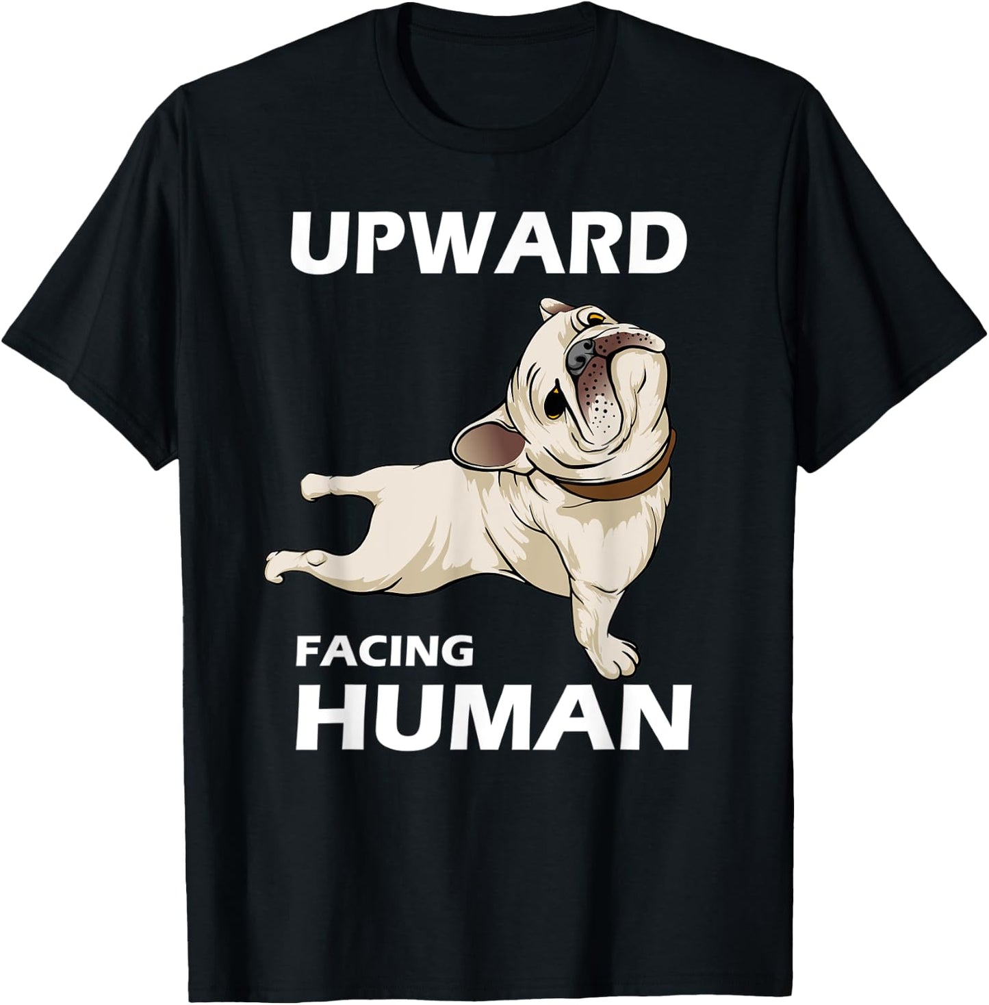Upward Facing Human - Funny Pug Yoga Aesthetics T-Shirt - T-Shirt | Black