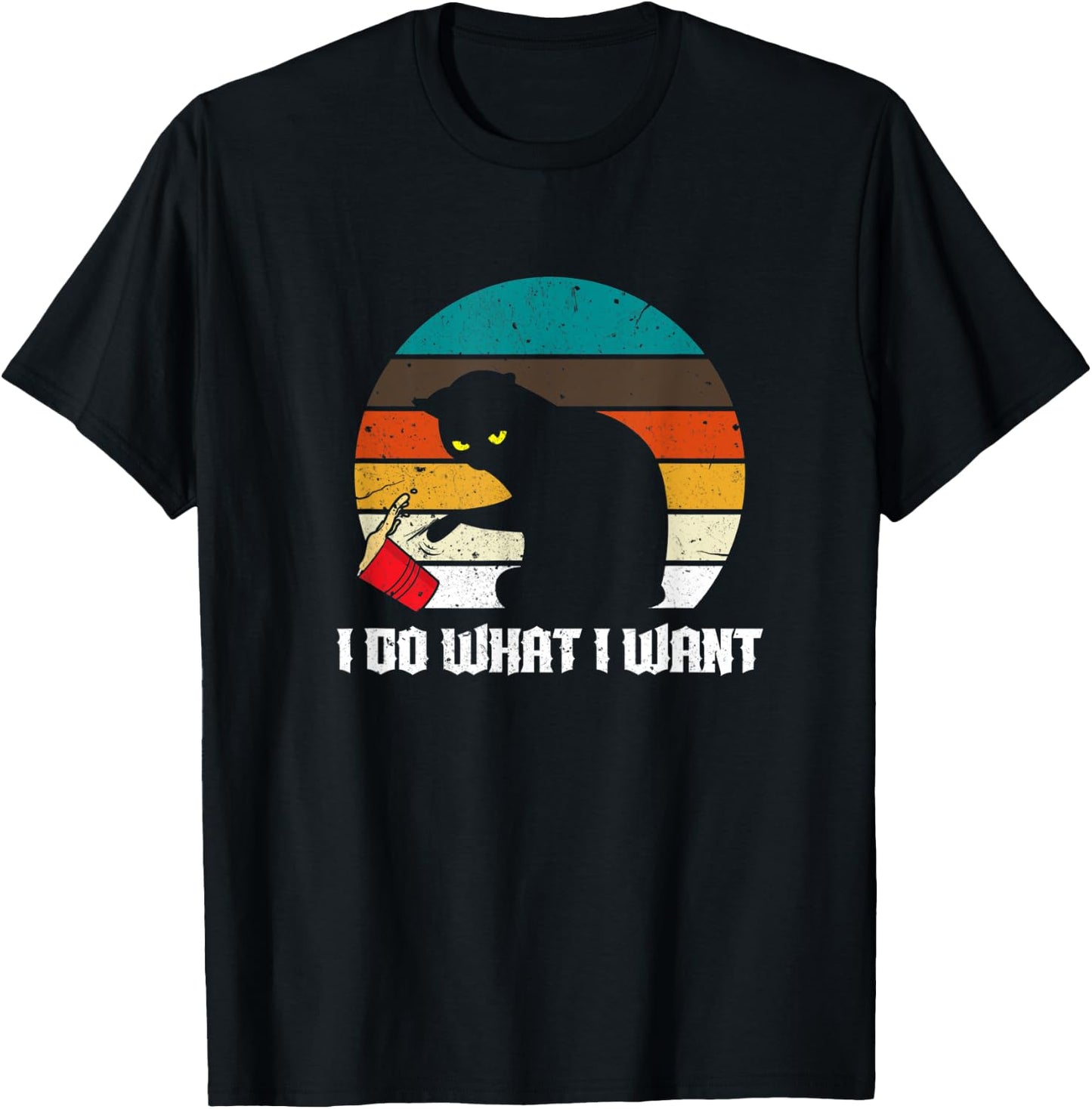 I Do What I Want Black Owner Cat Vintage Pet design design Women T-Shirt - T-Shirt | Black