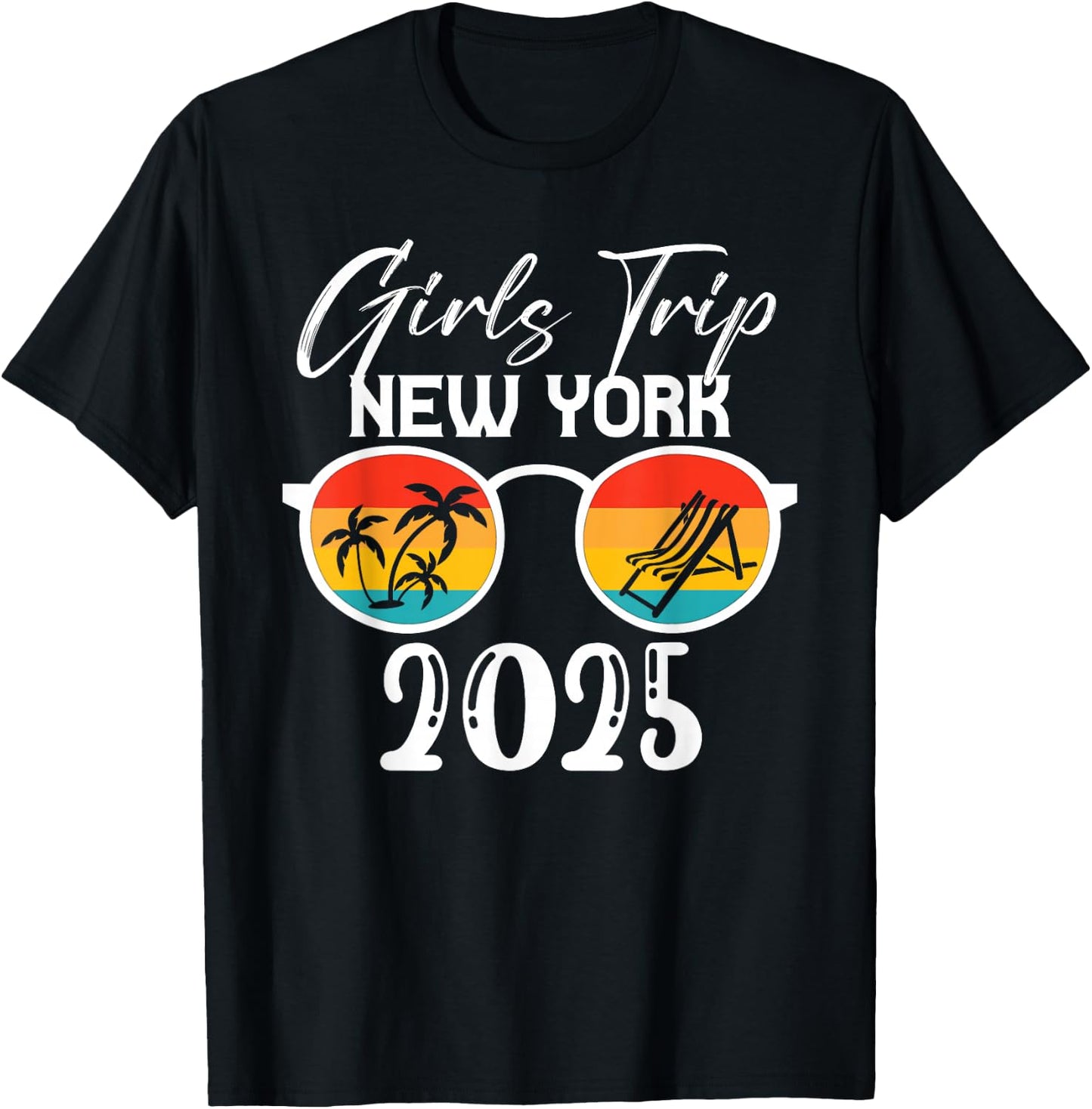 New York Girls Trip 2025 Cute Beach Summer Vacation Party T-Shirt - T-Shirt | Black