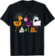 Flamingo Halloween Pumpkin Witch Ghost Happy Flamingoween T-Shirt - T-Shirt | Black