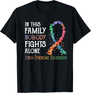 In This Family Nobody Fights Alone Lynch Syndrome T-Shirt - T-Shirt | Black