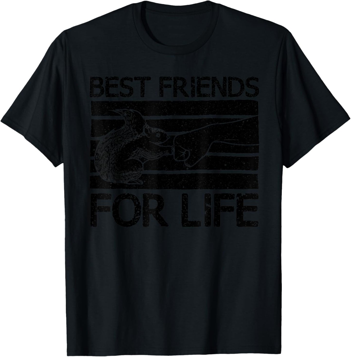 Funny Best Friends For Life Squirrel Gift Cool Fist Bump T-Shirt - T-Shirt | Black