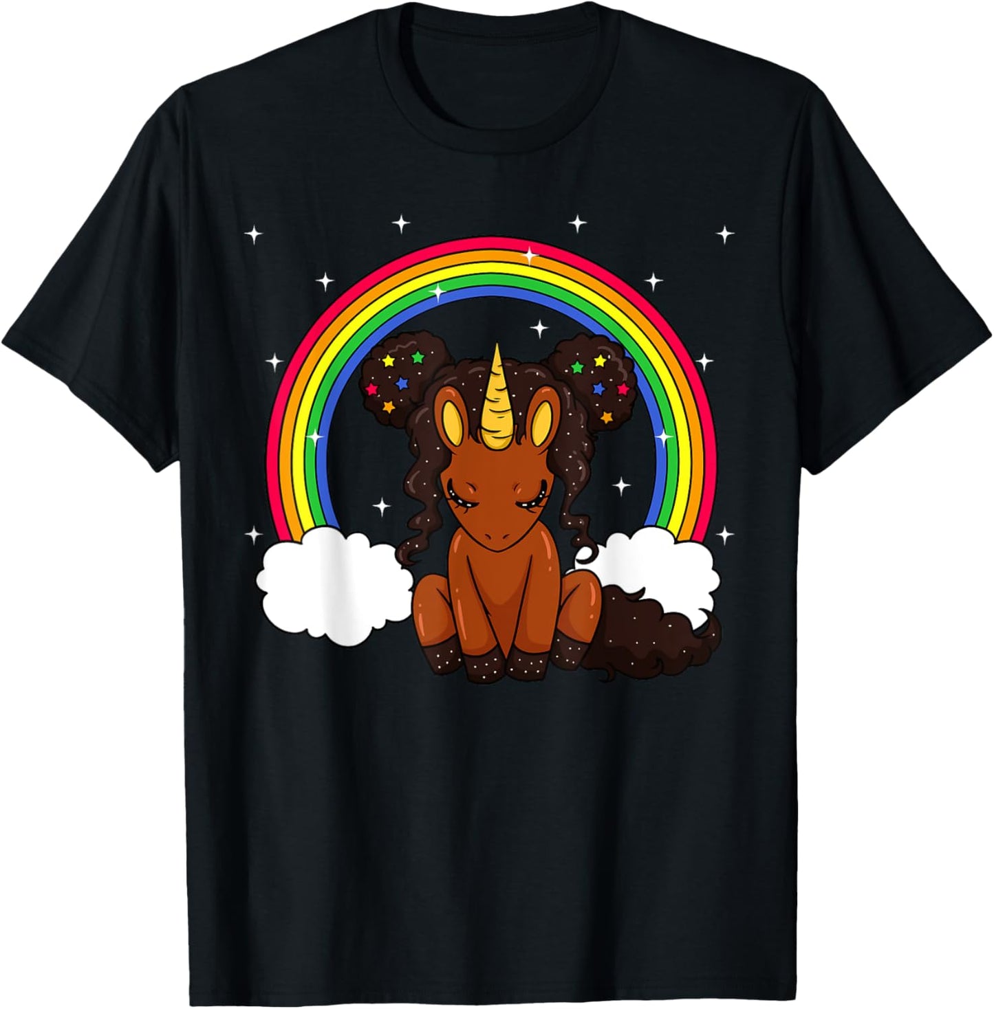 African American Unicorn African Unicorn Love T-Shirt - T-Shirt | Black