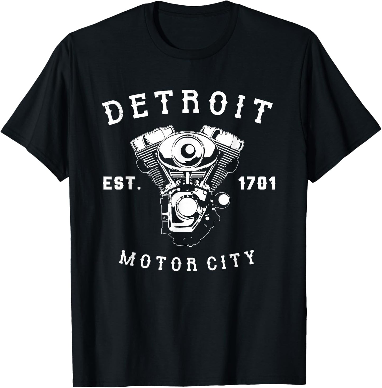 Vintage Big Block Detroit Motor City Michigan Car Enthusiast T-Shirt - T-Shirt | Black