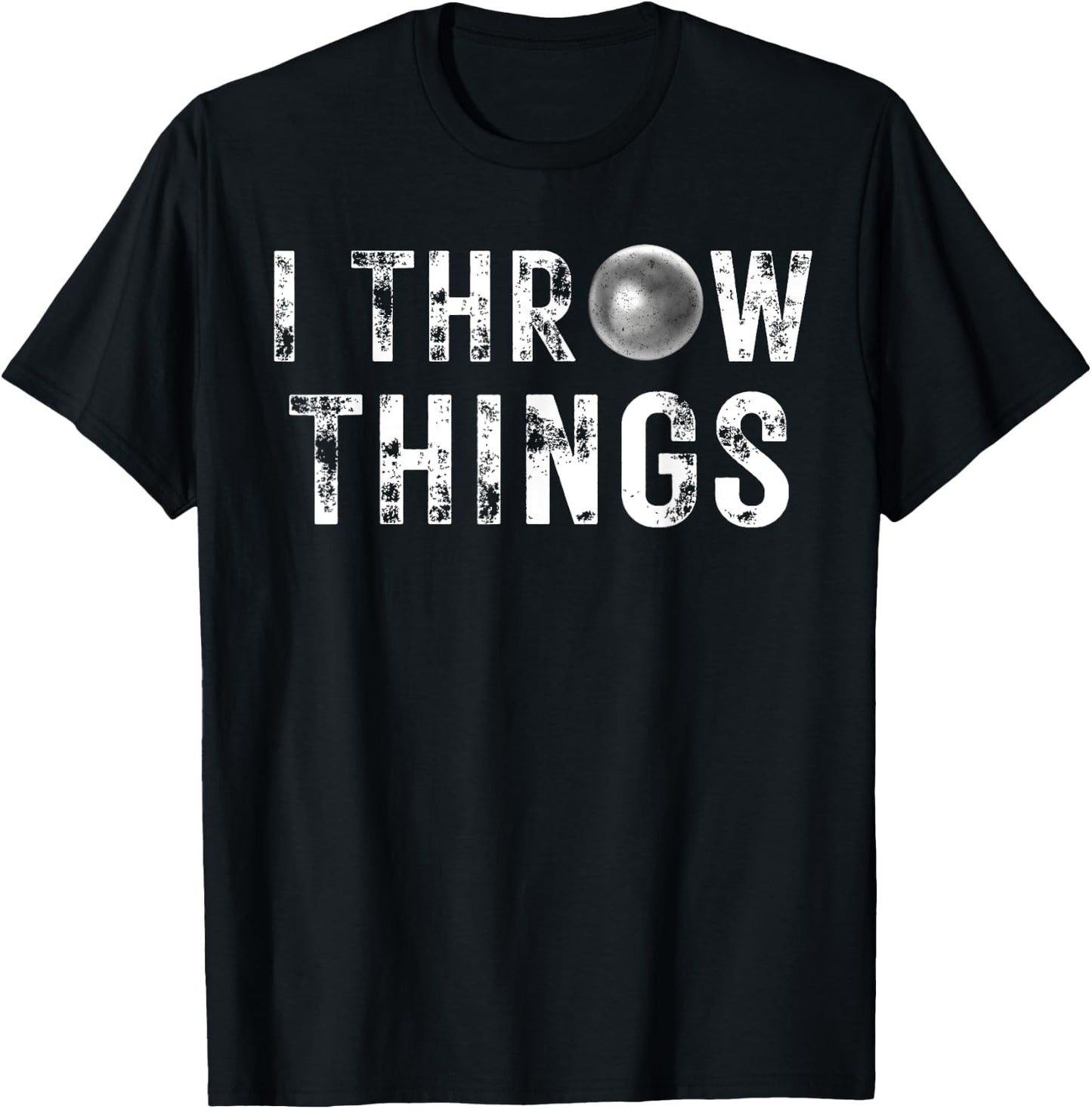 Vintage Distressed I Throw Things Shot Put Track and Field T-Shirt - T-Shirt | Black