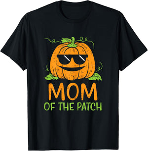 Pumpkin Mom Of The Patch Halloween Family Mommy Mama Women T-Shirt - T-Shirt | Black