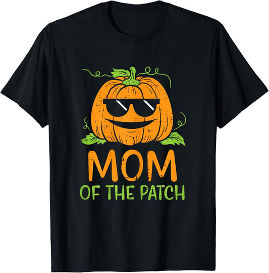 Pumpkin Mom Of The Patch Halloween Family Mommy Mama Women T-Shirt - T-Shirt | Black