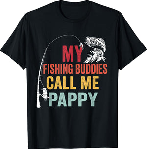 My Favorite Fishing Buddies Call Me Pappy Fisherman T-Shirt - T-Shirt | Black
