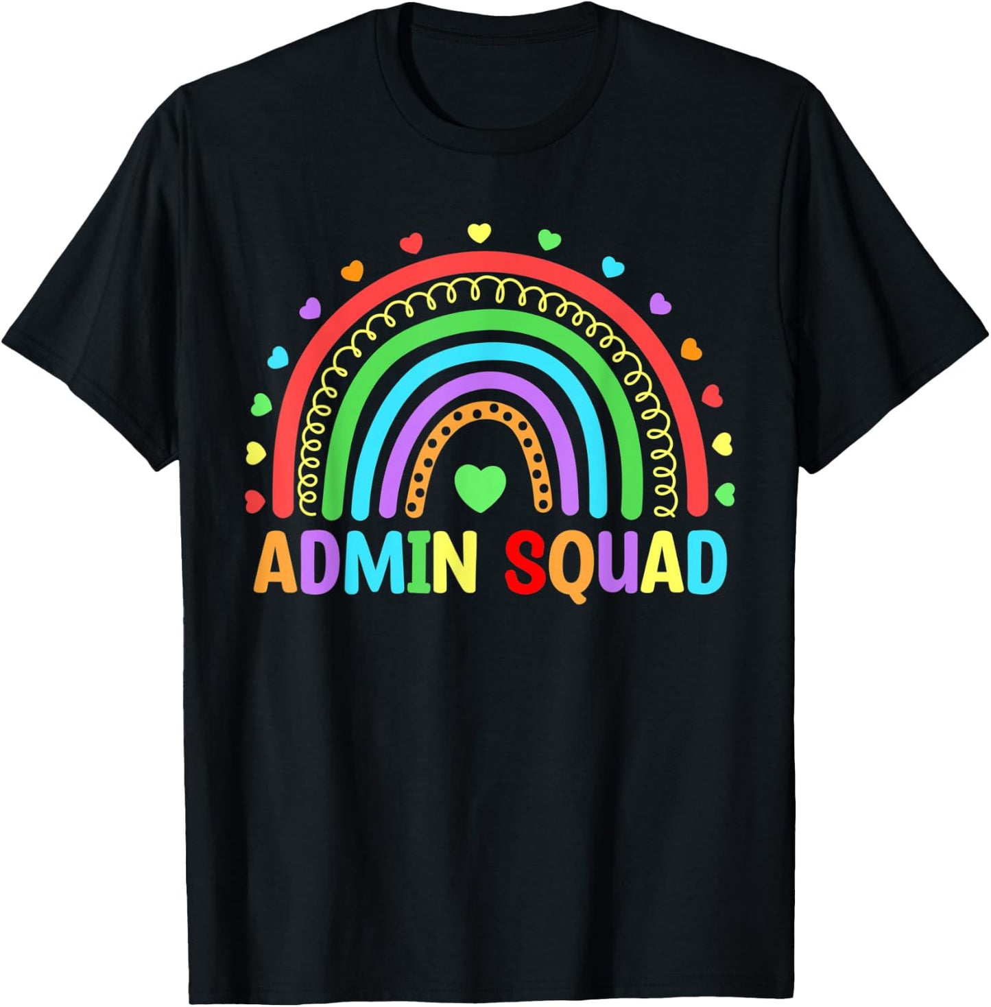 Admin Squad School Rainbow Assistant Principal Administrator T-Shirt - T-Shirt | Black