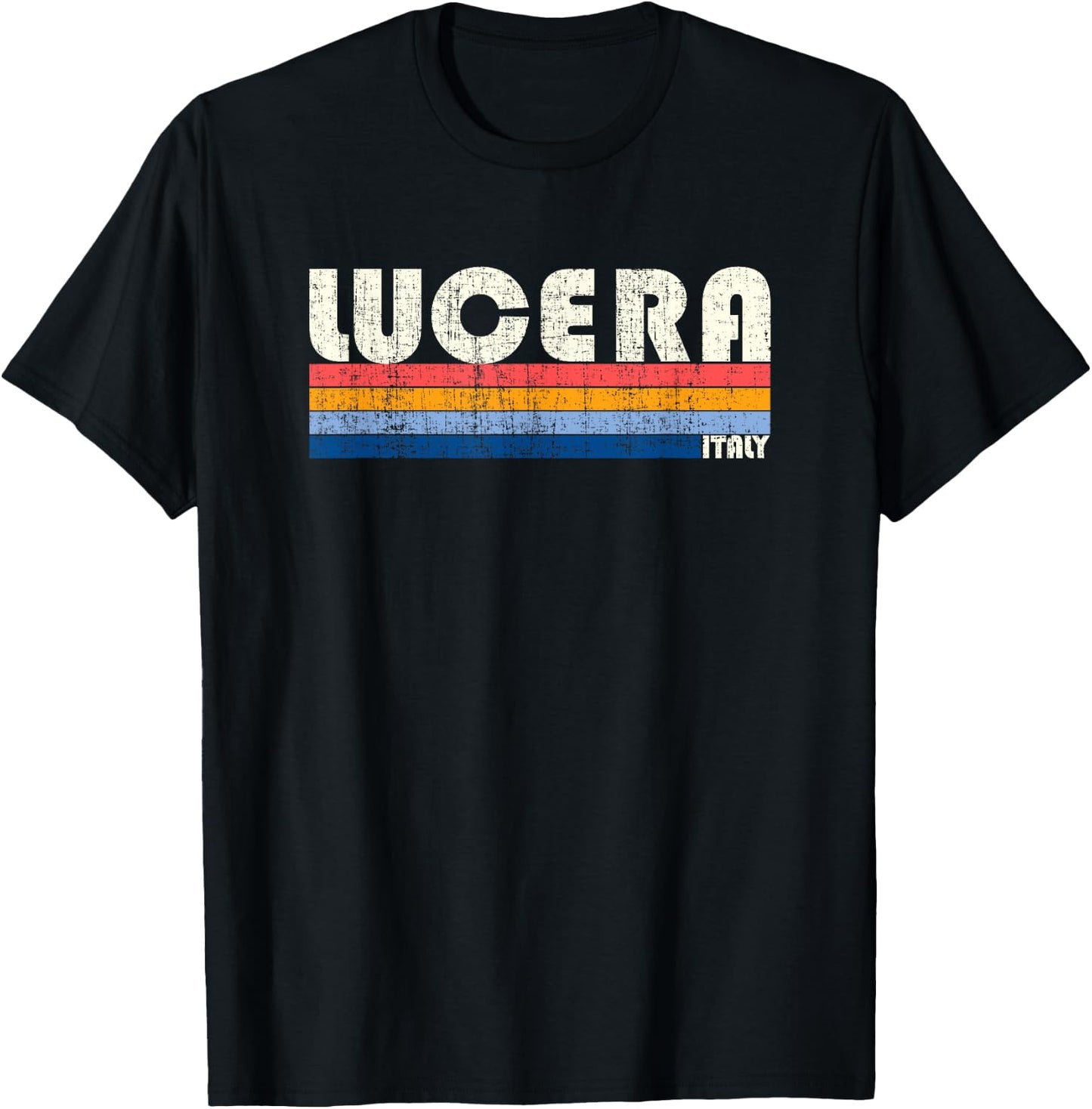 Retro Vintage 70s 80s Style Lucera, Italy T-Shirt - T-Shirt | Black
