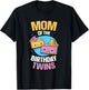 Mother of the Birthday Twins Birthday Twin Mum T-Shirt - T-Shirt | Black