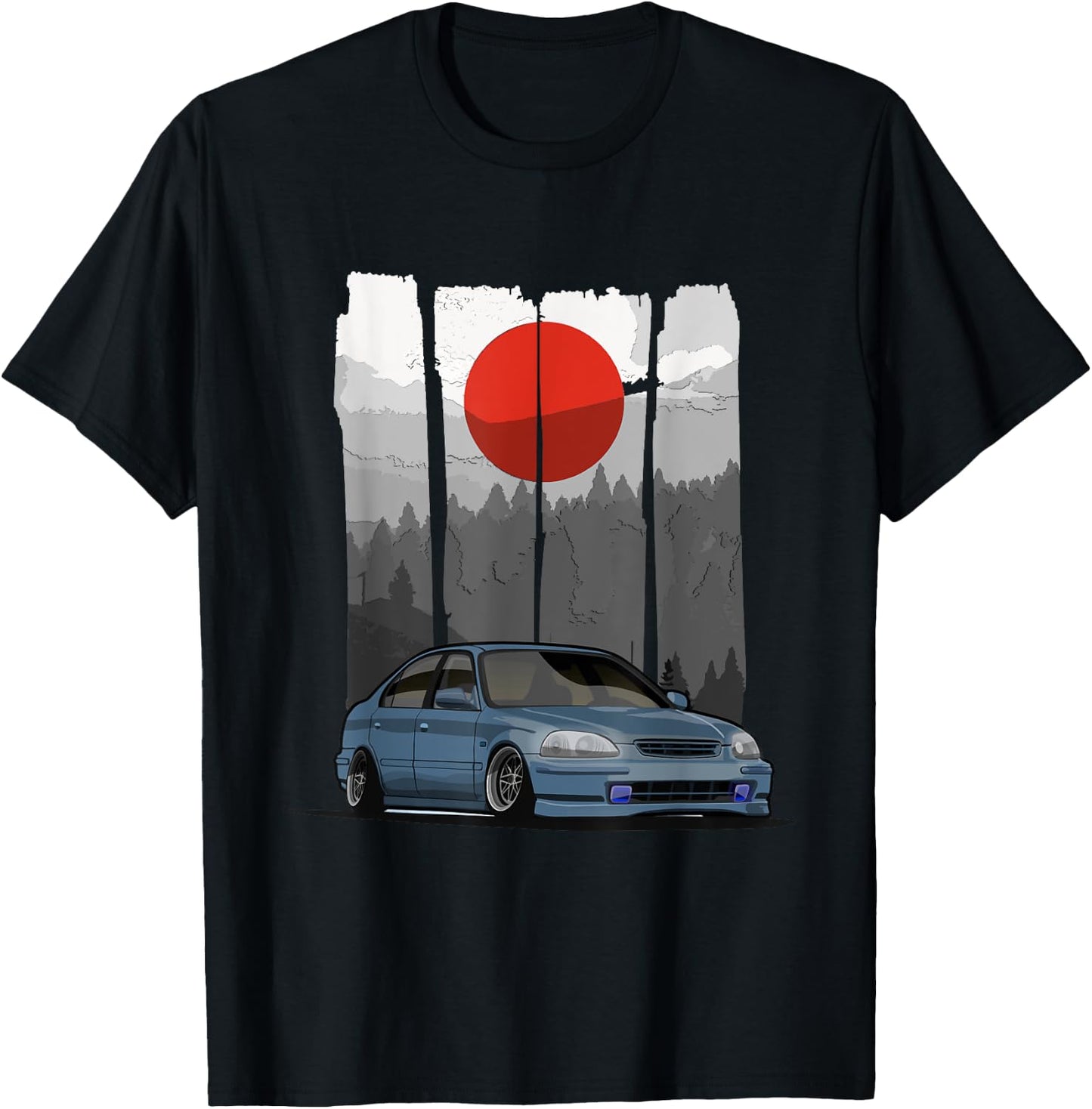 JDM EG6 Type R Car Tuning Japan Rising Sun T-Shirt - T-Shirt | Black