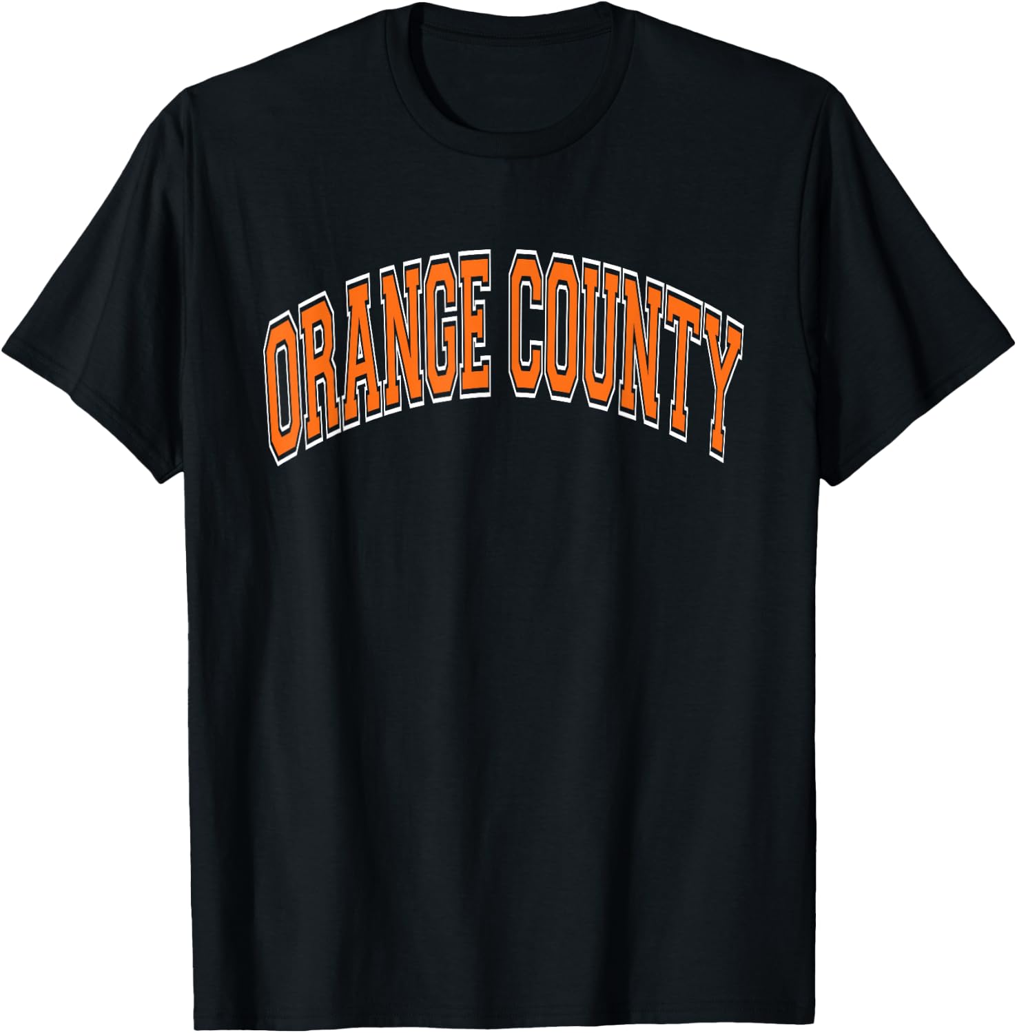 Orange County Arched Orange Text T-Shirt - T-Shirt | Black