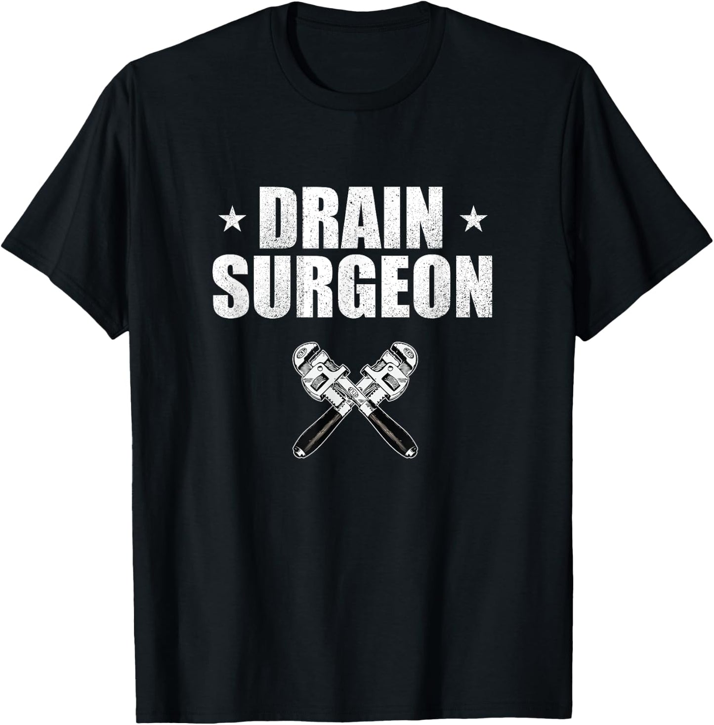 Drain Surgeon Vintage Plumber Labor Day Pipe-fitter Gift T-Shirt - T-Shirt | Black