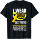 I Wear Yellow For My Best Friend Sarcoma Cancer Awareness T-Shirt - T-Shirt | Black