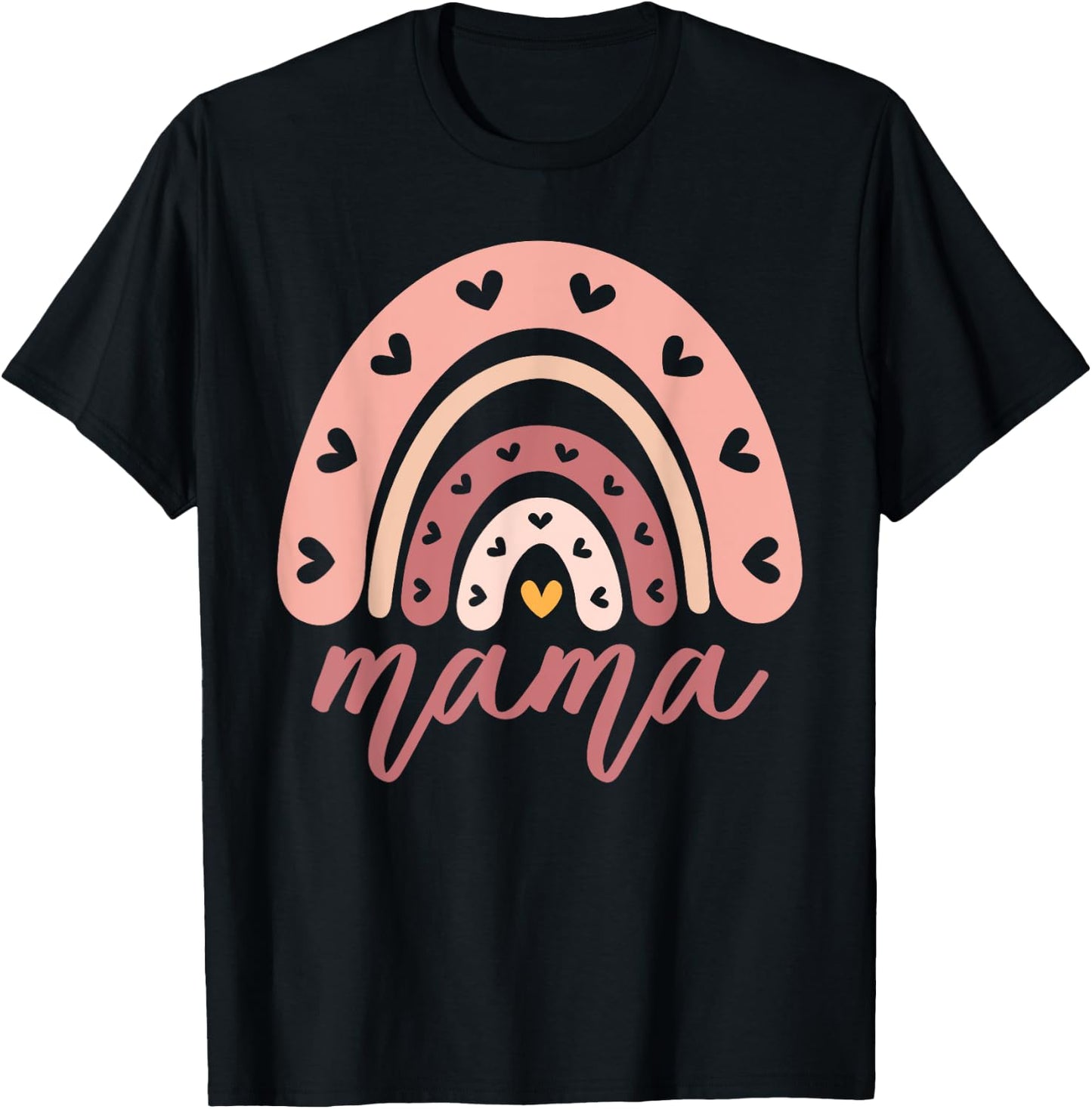 Mama Birthday Rainbow Family Mom T-Shirt - T-Shirt | Black