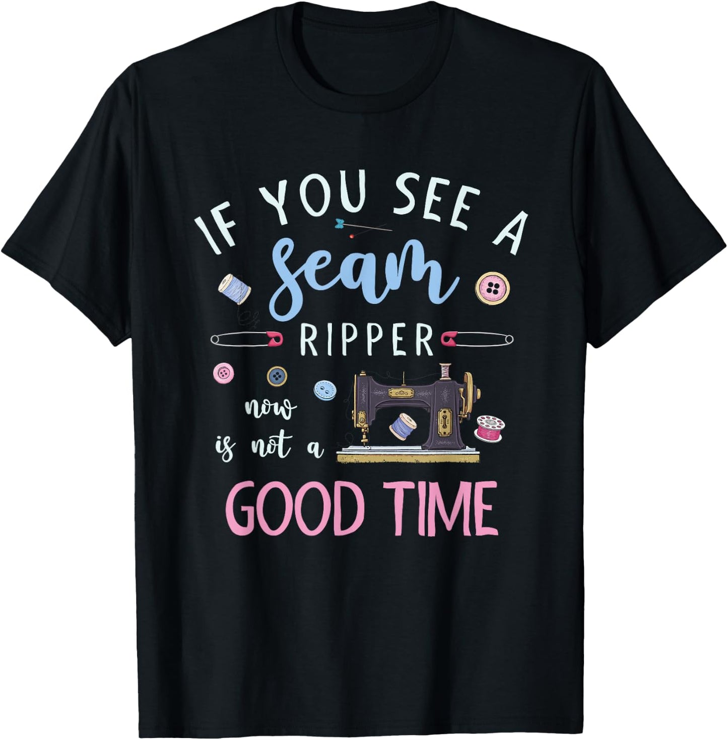 Dressmaker Handmade Running Stitch Sewing Funny Sewing T-Shirt - T-Shirt | Black
