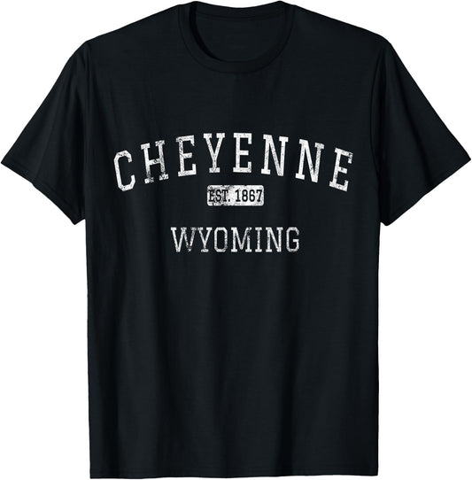 Cheyenne Wyoming WY Vintage T-Shirt - T-Shirt | Black