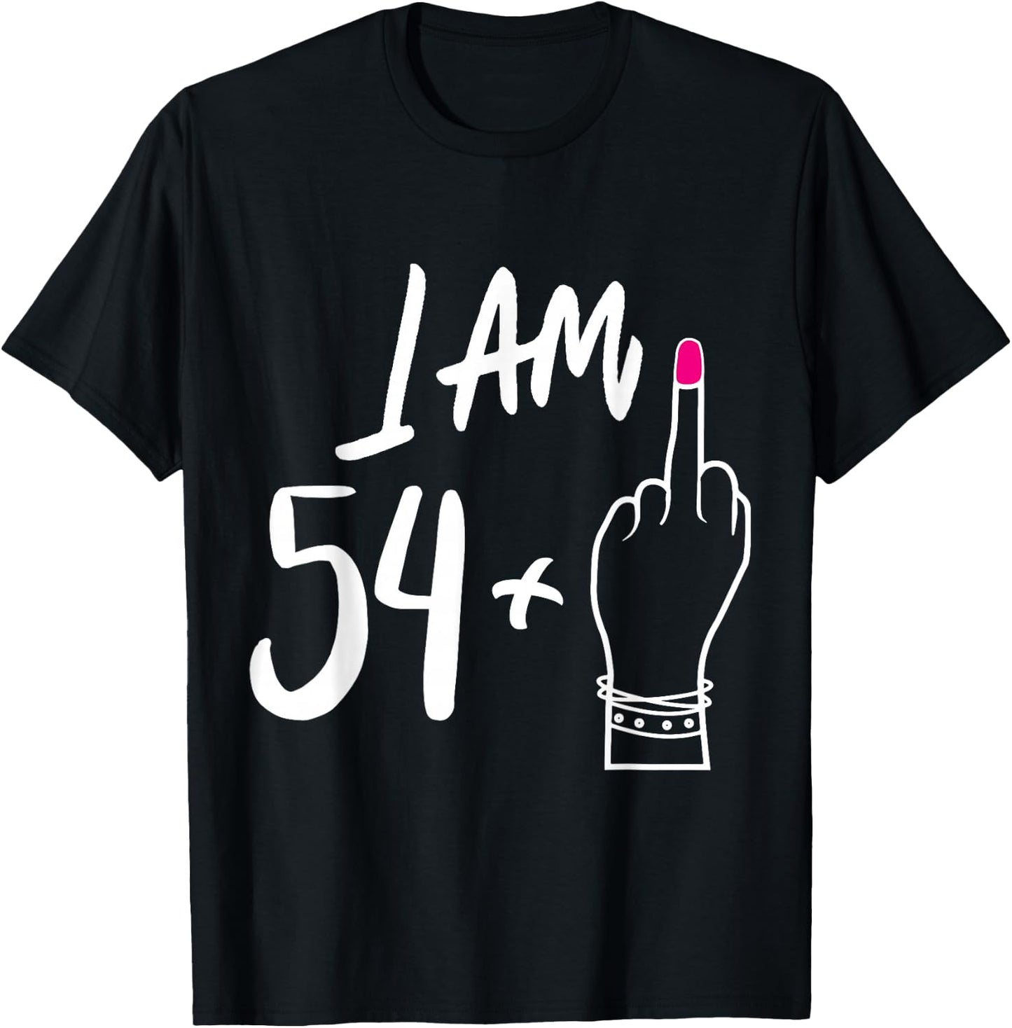 Funny Personalized 54 plu 1 = Fabulous 55 Queen Humor Bday T-Shirt - T-Shirt | Black