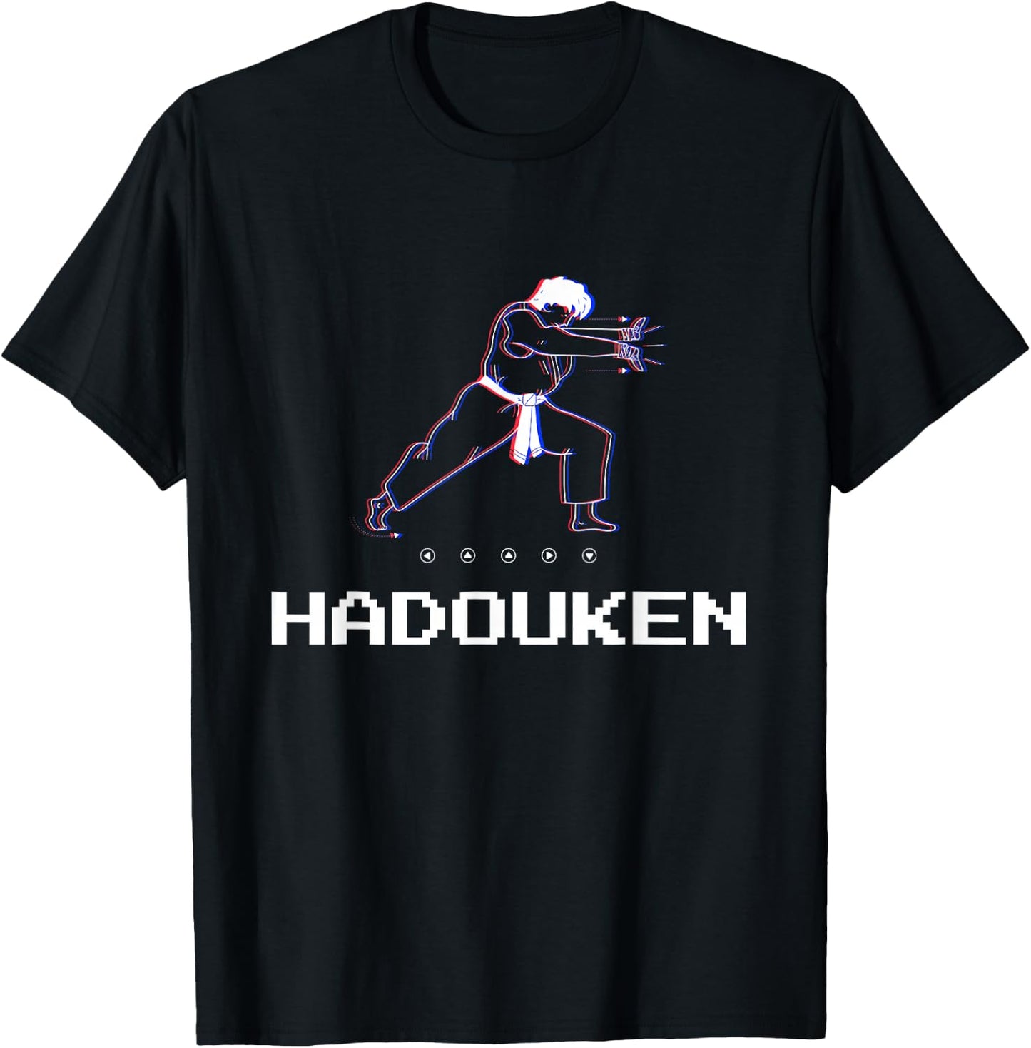 Retro Pixel Gamer Player Fighting Hadouken T-Shirt - T-Shirt | Black