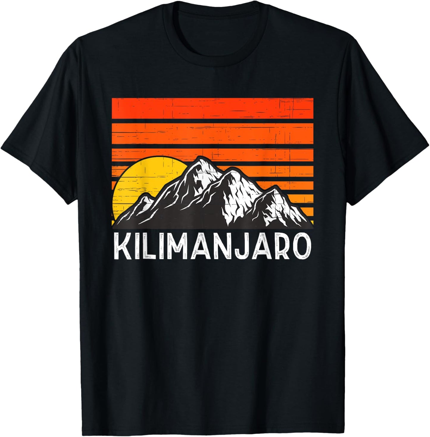 Mount Kilimanjaro Retro Vintage Mountain T-Shirt - T-Shirt | Black