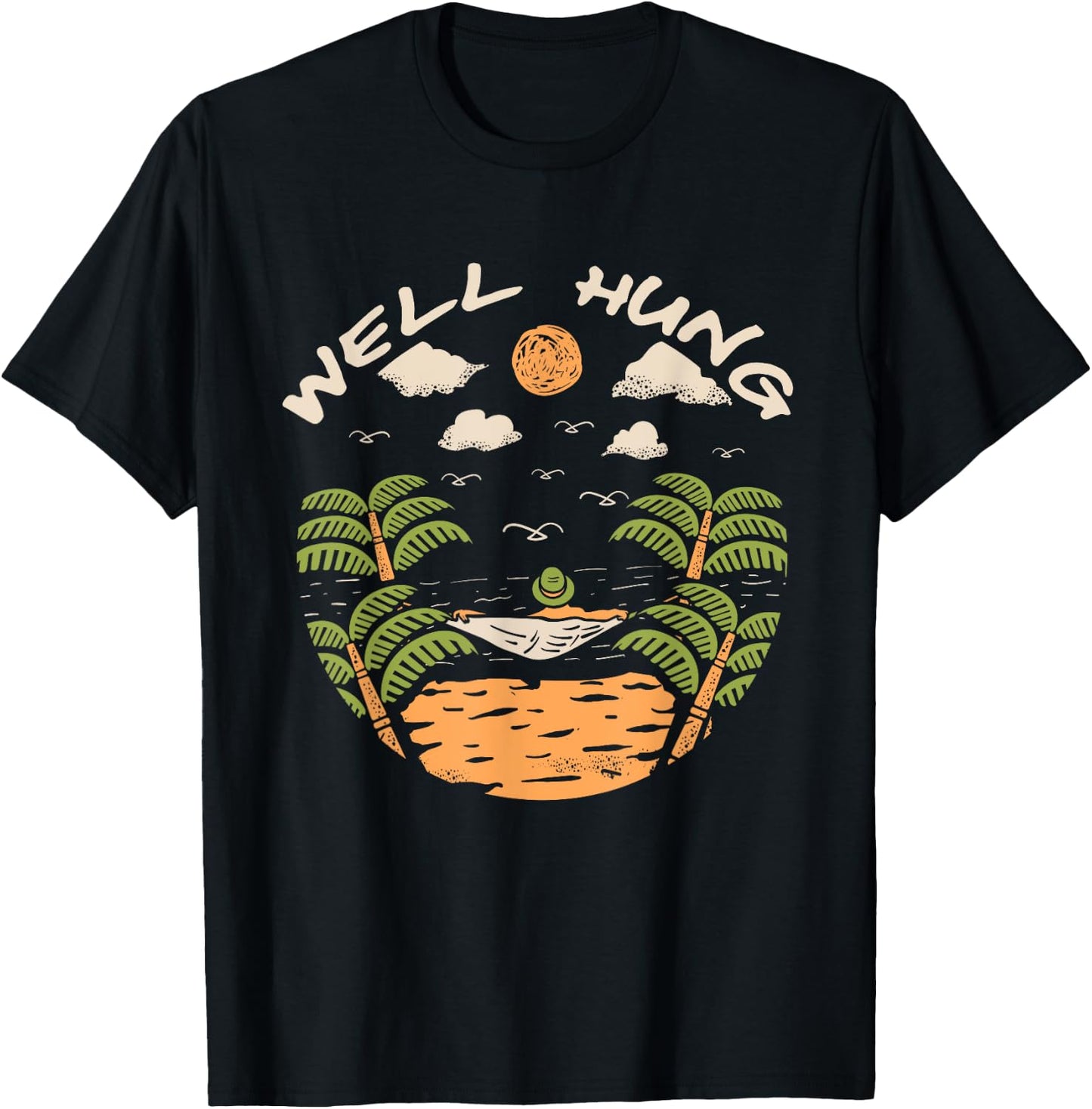 Well Hung! Camping Hammock Hammock T-Shirt - T-Shirt | Black