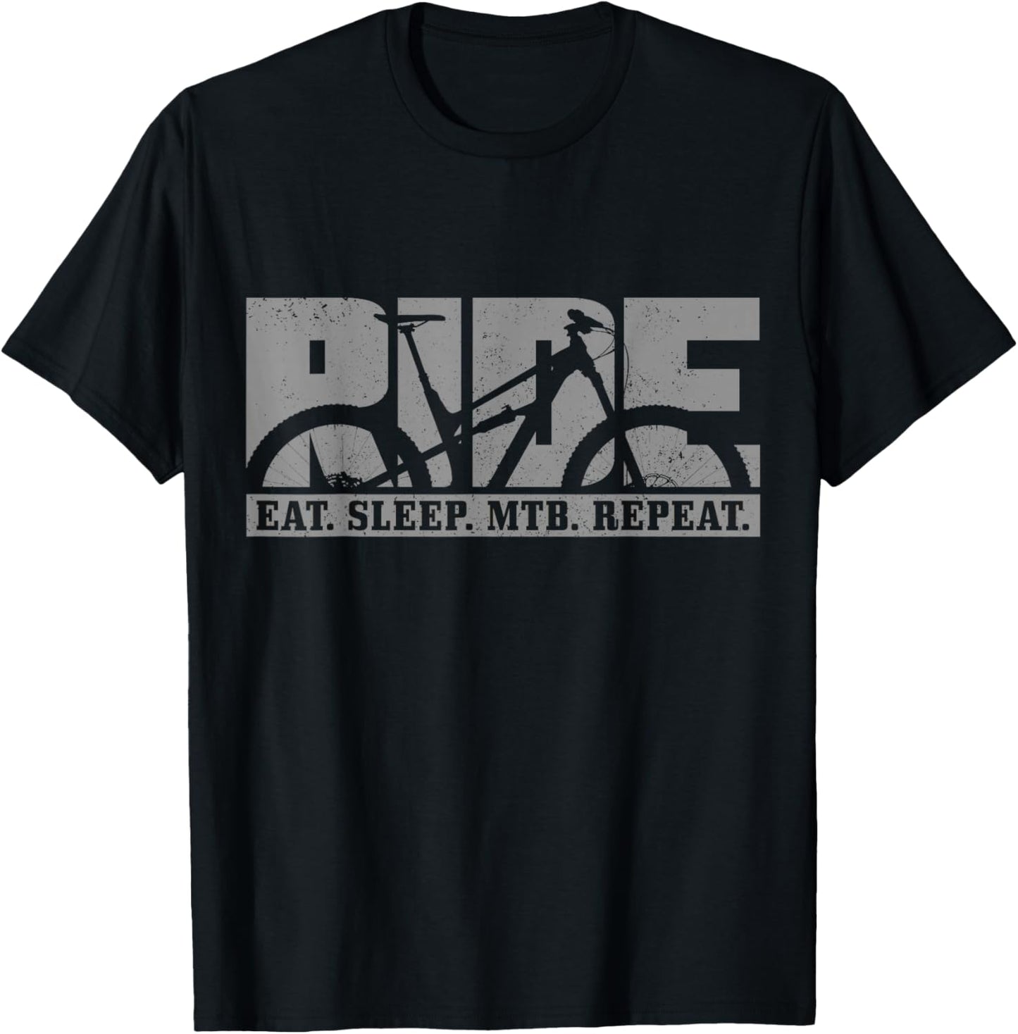 Mountain Bike Eat Sleep MTB Repeat Downhill Biking Gift T-Shirt - T-Shirt | Black