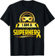 Childhood Cancer I Am A Superhero Ribbon T-Shirt - T-Shirt | Black