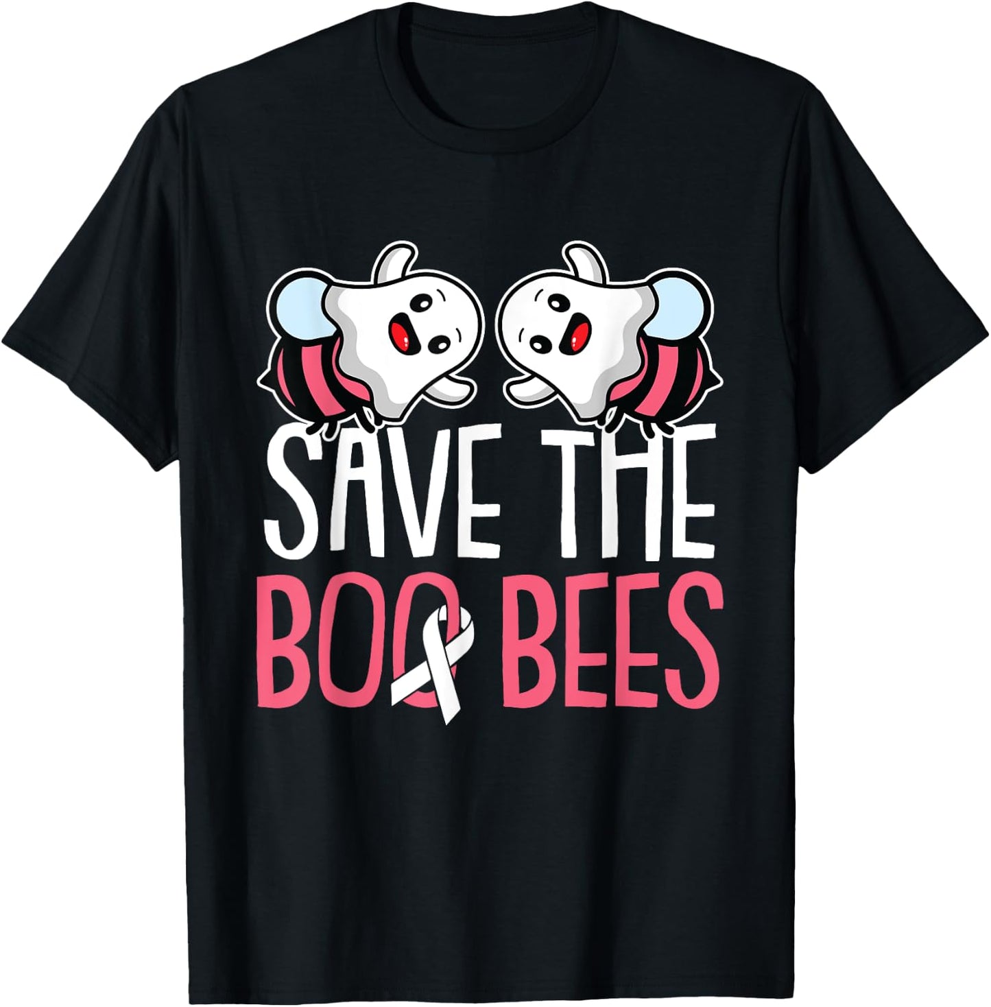 Save The Boo Bees Breast Cancer Awareness Warrior Survivor T-Shirt - T-Shirt | Black
