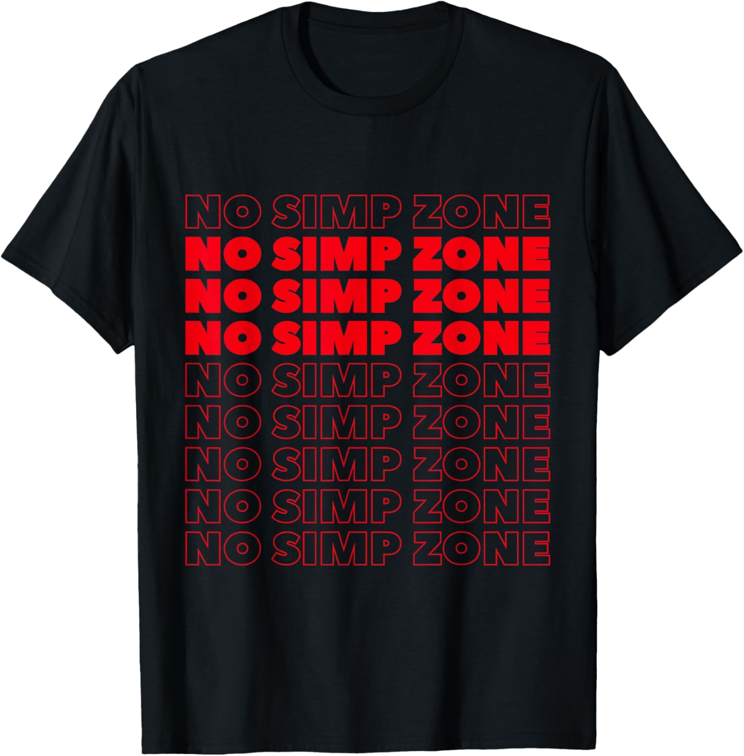 No Simp Zone Funny Anti Simping Patrol Egirls & Eboys Meme T-Shirt - T-Shirt | Black
