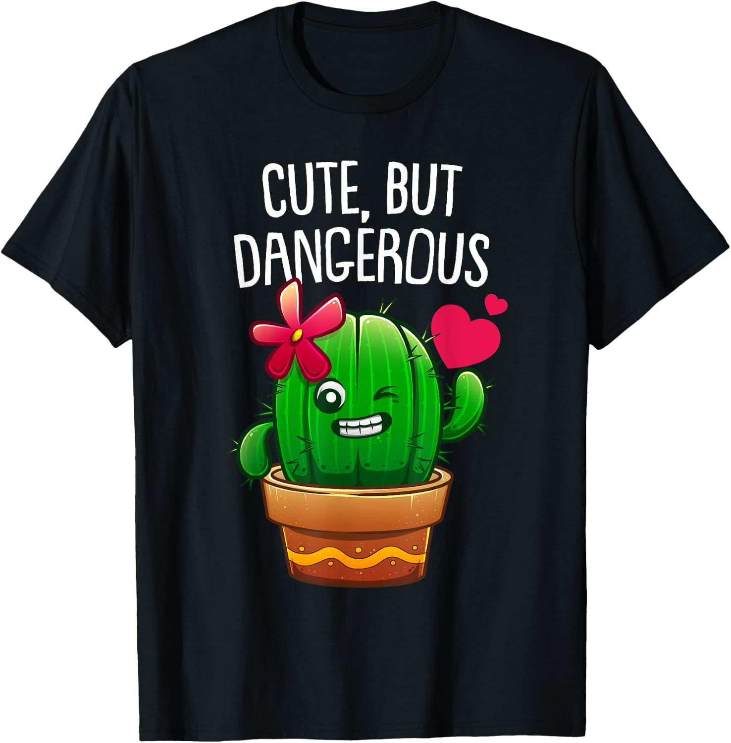 Cute Cactus Gift Girls Plant Lovers Funny Cacti T-Shirt - T-Shirt | Black