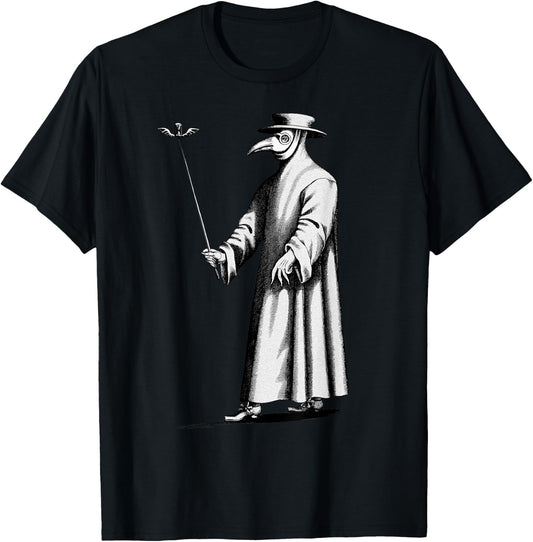 Vintage Plague Doctor Black Plague Black Death Macabre T-Shirt - T-Shirt | Black