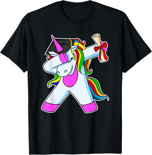 Graduation Unicorn Nursery College Primary School T-Shirt - T-Shirt | Black