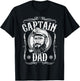 Funny Captain Dad Motor Boat Sailing Sailor Fathers Day Gift T-Shirt - T-Shirt | Black