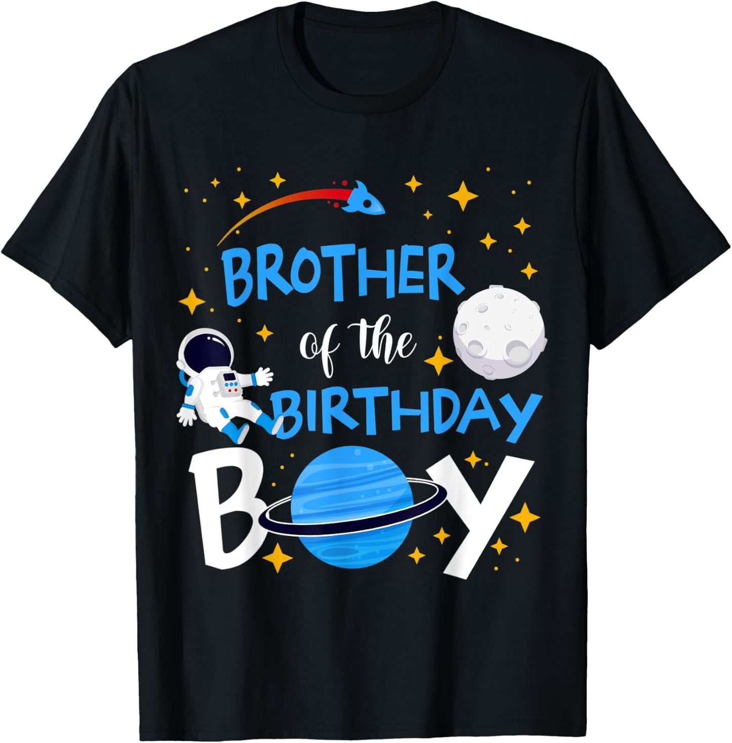 Brother of The Birthday Boy Space Astronaut Matching Family T-Shirt - T-Shirt | Black