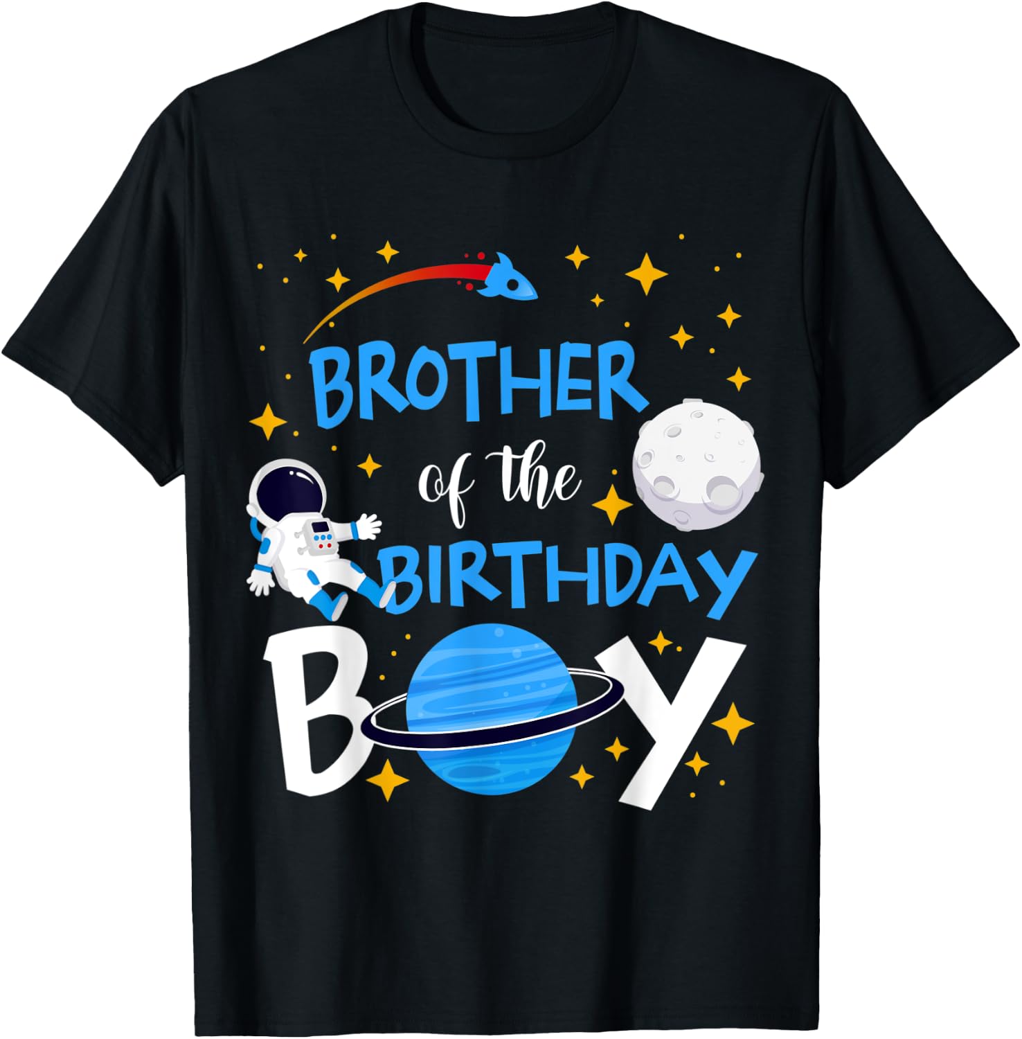 Brother of The Birthday Boy Space Astronaut Matching Family T-Shirt - T-Shirt | Black