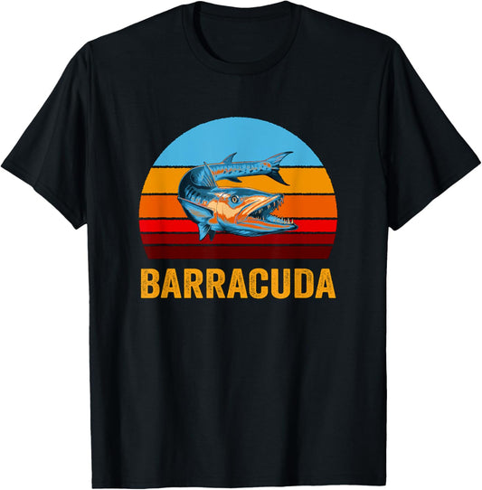 Retro Vintage Style Sunset Barracuda T-Shirt - T-Shirt | Black