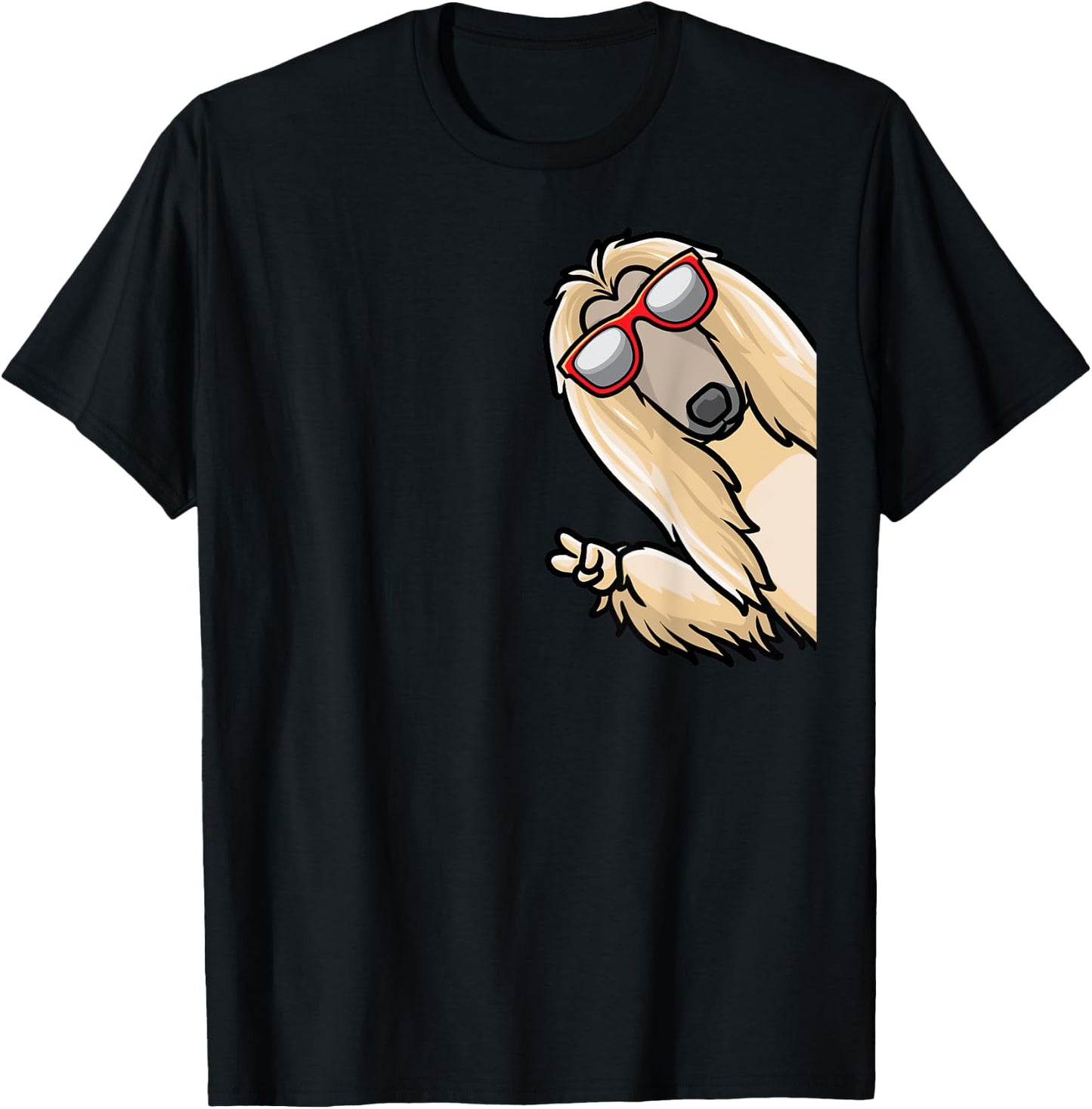 Afghan Hound From Side With Sunglasses T-Shirt - T-Shirt | Black